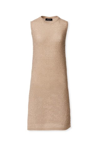 Dress in cotton tape with sequins