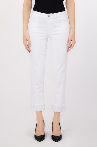 Skinny fit hlače s ukrasnim kamenčićima