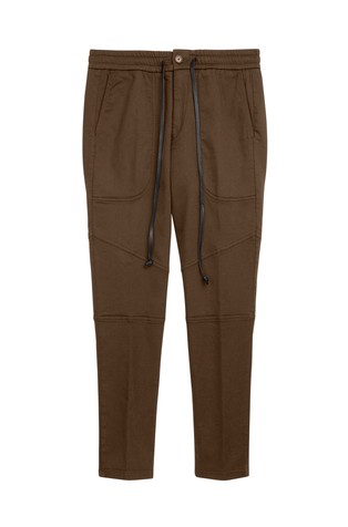 Relaxed fit hlače od mješavine pamuka s vezicom za zatezanje