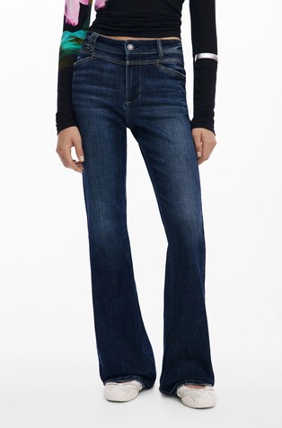 Zvonaste jeans hlače s ispranim izgledom