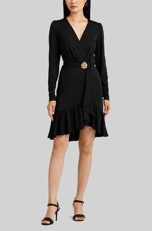 Haljina od rastezljive jersey tkanine s remenom