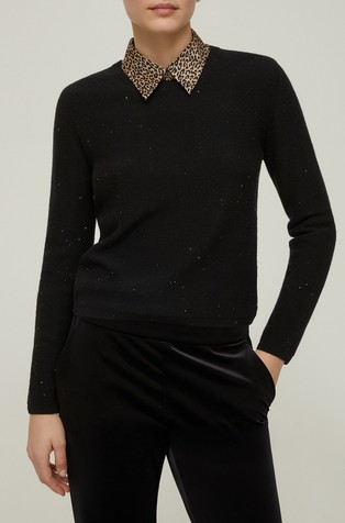 Pleten pulover s mikrošljokicama