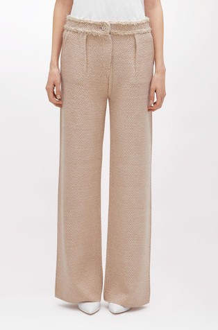 Mouliné Knit Trousers With Lurex