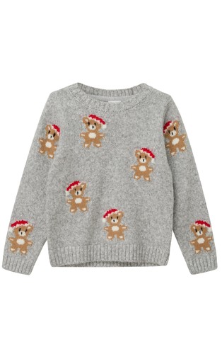 Knitted sweater with Christmas motifs