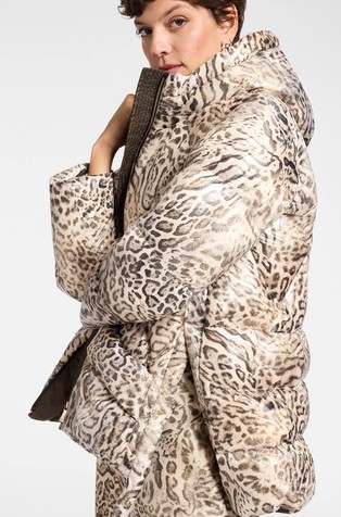 Always Myself vodoodbojna jakna punjena paperjem s leopard uzorkom