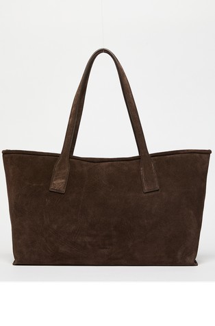 Large suede tote bag