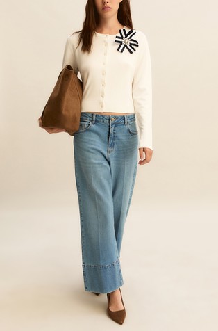 Cropped jeans hlače s visokim strukom