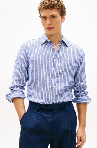 Regular Fit Stripe Linen Shirt