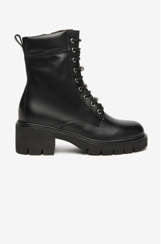 Leather booties with charms