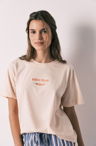 Cotton T-shirt with embroidery