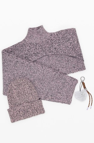 3-dijelni komplet: pulover, kapa i privjesak