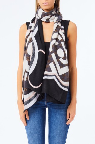 Viskozni šal s logo uzorkom