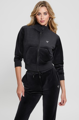 Full-Zip Velvet Sweatshirt