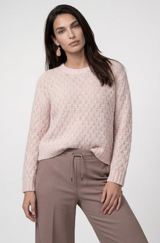 Knitted jumper with ajour structure