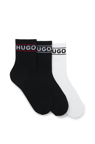 Three-pack of short-length socks with logo