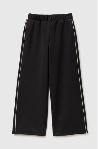 Wide-fit trousers with contrasting piping