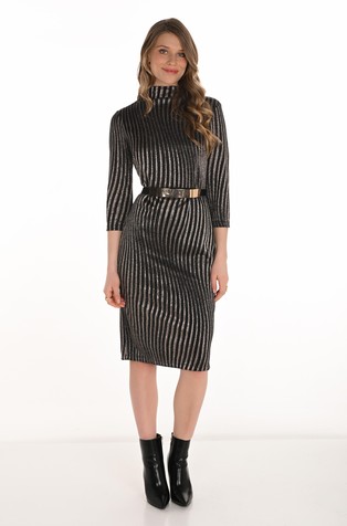 Prugasta haljina sa svjetlucavim lurex vlaknima