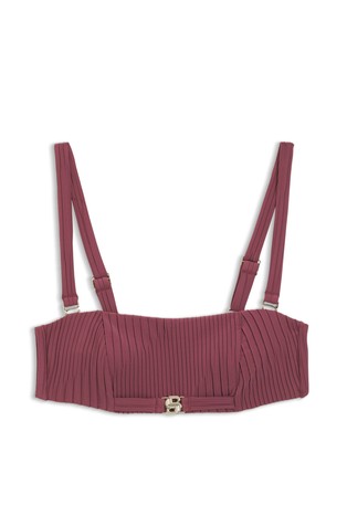 Plisiran bandeau gornji dio kupaćeg kostima s dvostrukim monogramom B