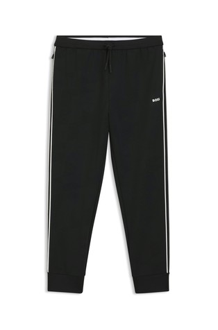Jacquard tracksuit bottoms with contrast stripes