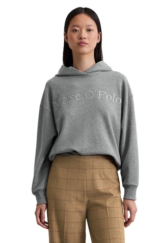 Relaxed logo hooded sweatshirt in organic cotton