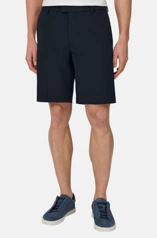B Tech Bermuda Shorts in Stretch Nylon Seersucker