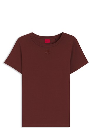 Cotton-blend T-shirt with embroidered stacked logo