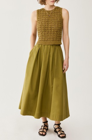 Duga suknja od pamučnog popelina