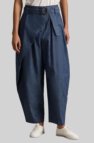 Relaxed fit hlače s prividnim preklopom