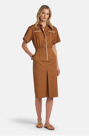 Embroidery-embellished midi dress