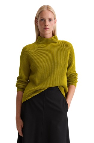 Mock-neck knit jumper in a regular fit made of organic cotton