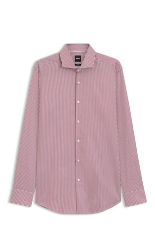 Slim fit prugasta košulja od rastezljivog pamuka