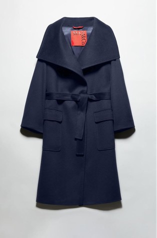 Wool and cashmere coat with belt