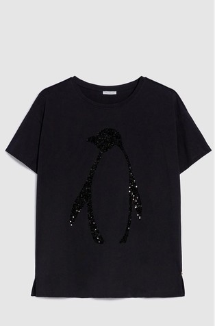 Majica kratkih rukava s našivenim šljokicama