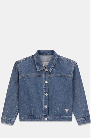Denim jacket with rhinestones
