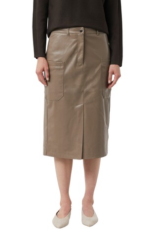 Suknja od umjetne kože s našivenim džepovima