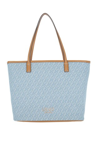Monogram denim tote