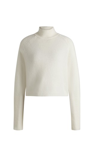 Relaxed fit cropped pleten pulover od mješavine vune