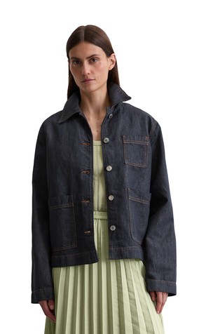 Regular fit denim jakna od pamuka i lana