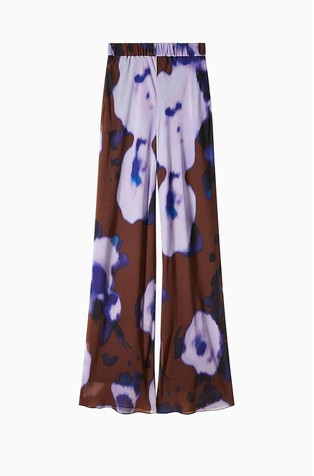 Hlače od šifona s cvjetnim uzorkom