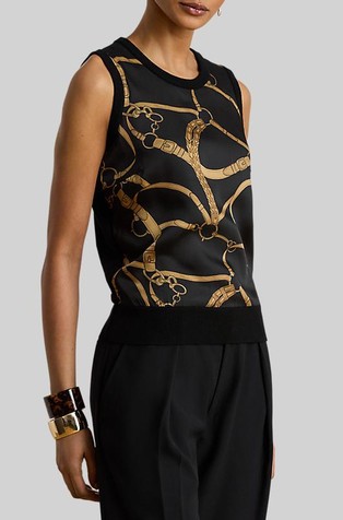 Front-print Sleeveless Sweater