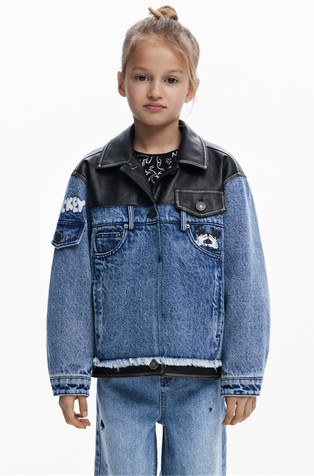 Mickey™ denim jakna od kombinacije tkanina