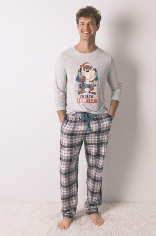 Taz pamučna pidžama dugih rukava