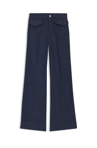 Zvonaste jeans hlače od rastezljivog denima