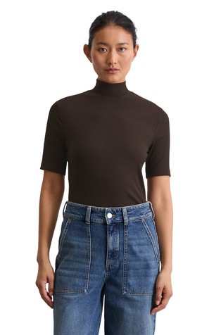 Slim fit majica od Tencel™ modala s povišenim ovratnikom