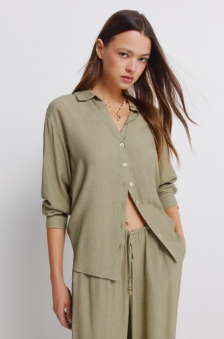 Košulja dugih rukava od mješavine viskoze