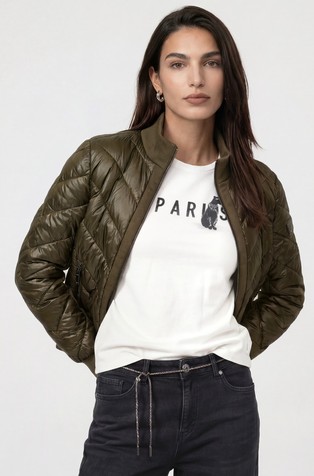 Quilted jacket with neoprene inserts
