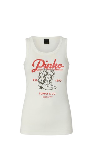 Vest top with vintage print