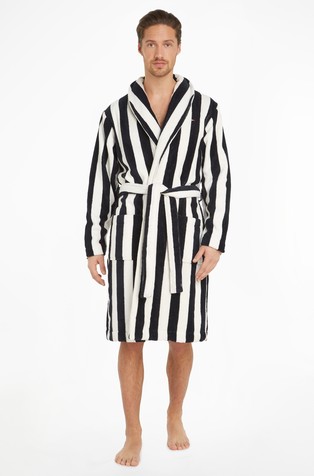 Prugast pamučni ogrtač za poslije kupanja