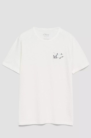 Flame yarn t-shirt with artwork
