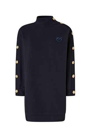 Buttoned fleece mini dress